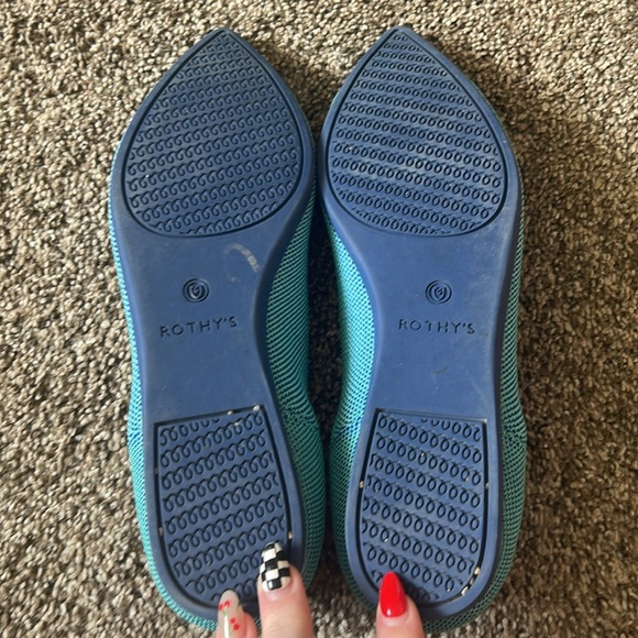 Rothy's Aquamarine Point Retired Flats Rare - Picture 4 of 5